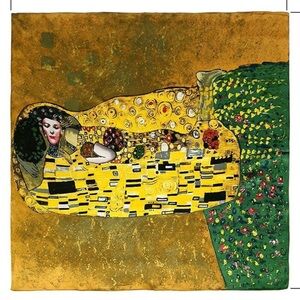 The Kiss by Gustav Klimt square silk scarf 34” square